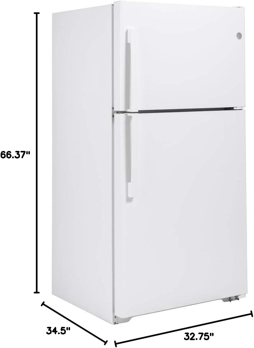 GE GTE22JTNRWW 33" Energy Star Top Freezer Refrigerator with 21.93 cu. ft. Capacity, Sliding Deli Drawer, LED Lighting and Upfront Temperature Controls in White