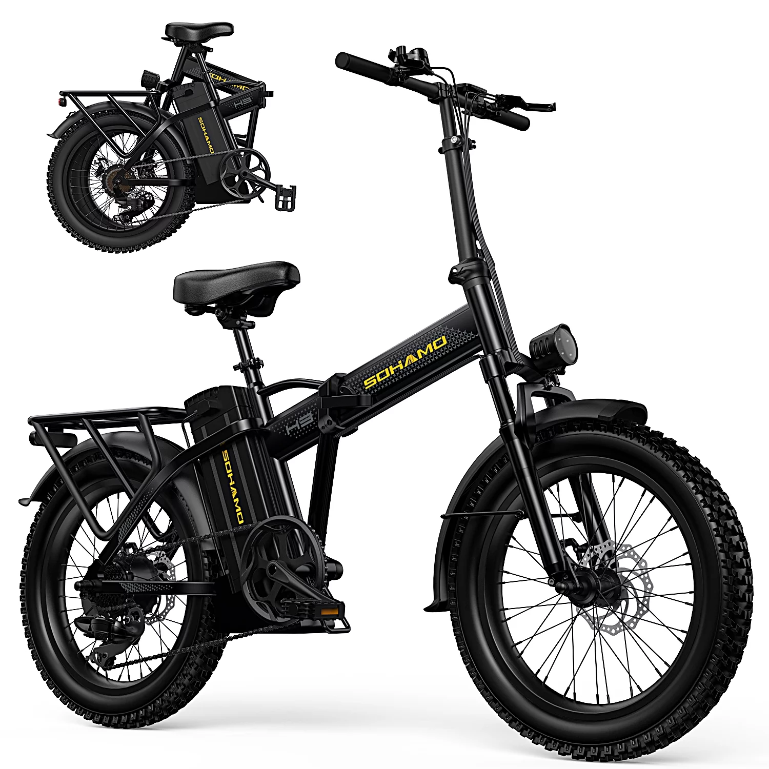 Electric Bike Foldable 20" Fat Tire Ebike with 750W Motor, 48V 20Ah Removable Battery, Shimano 7 Speed Ebike for Adults (UL2849)