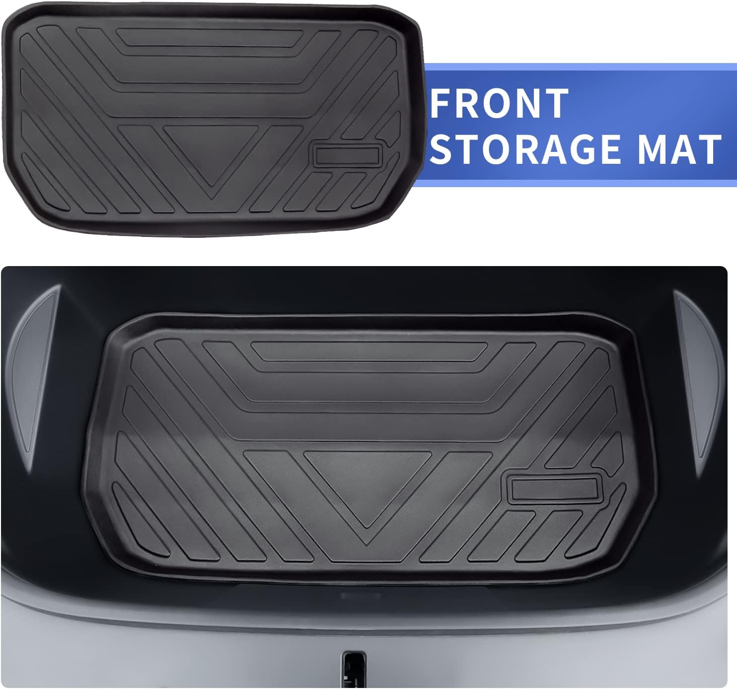 Sumli Trunk Mat for Tesla Model Y Trunk Mat Cargo Liner, 3PCS Frunk Storage Mats TPE 2021-2022 Tesla Model Y Accessories (Front Trunk Mat+ Rear Storage Mat+ Rear Trunk Mat)