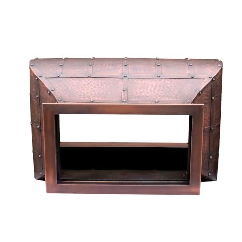 NAUXUS Handmade Copper Range Hood, Custom Kitchen Hood with High Airflow Built-in Range Hood, Classic Dark Antique Copper Stove Vent Hood for Kitchen