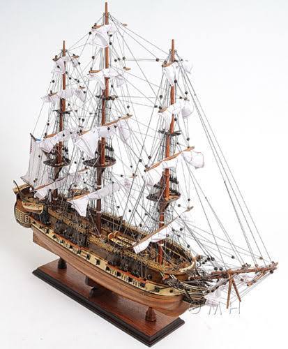 USS Constitution Old Ironsides Tall Ship Assembled 100% Handbuilt Wooden Model