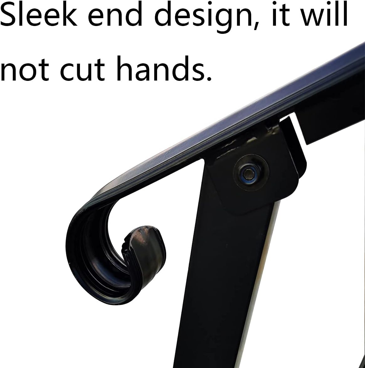 AMAKZH Handrails for Outdoor Steps Stair Railing Kit Black Metal Handrail Bracket Picket Fits 1 to 2 Step Wrought Iron Safety Staircase