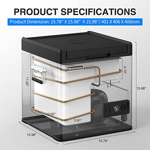 Wesonorous 12 Volt Car Refrigerator,-10℉ to 55℉ 52Qt Dual Zone Car Refrigerator,12 Volt Refrigerator with 12/24V DC & 110-240V AC