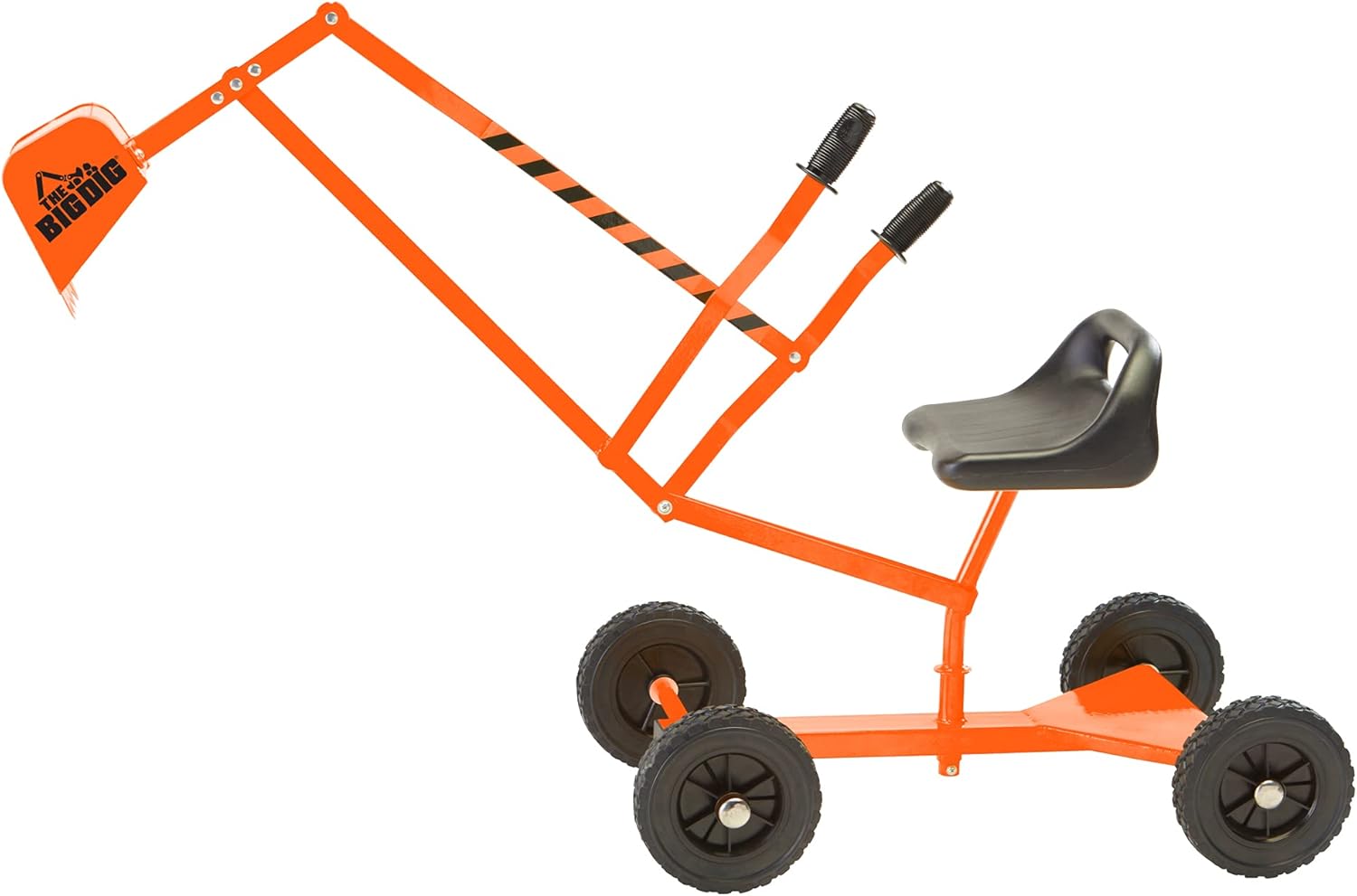 The Big Dig and Roll Big Dig Sandbox Digger Excavator Crane with 360° Rotation with Base, Great for Sand, Dirt and Snow | Steel Outdoor Play | Beach Toy | Yellow | Age 3+