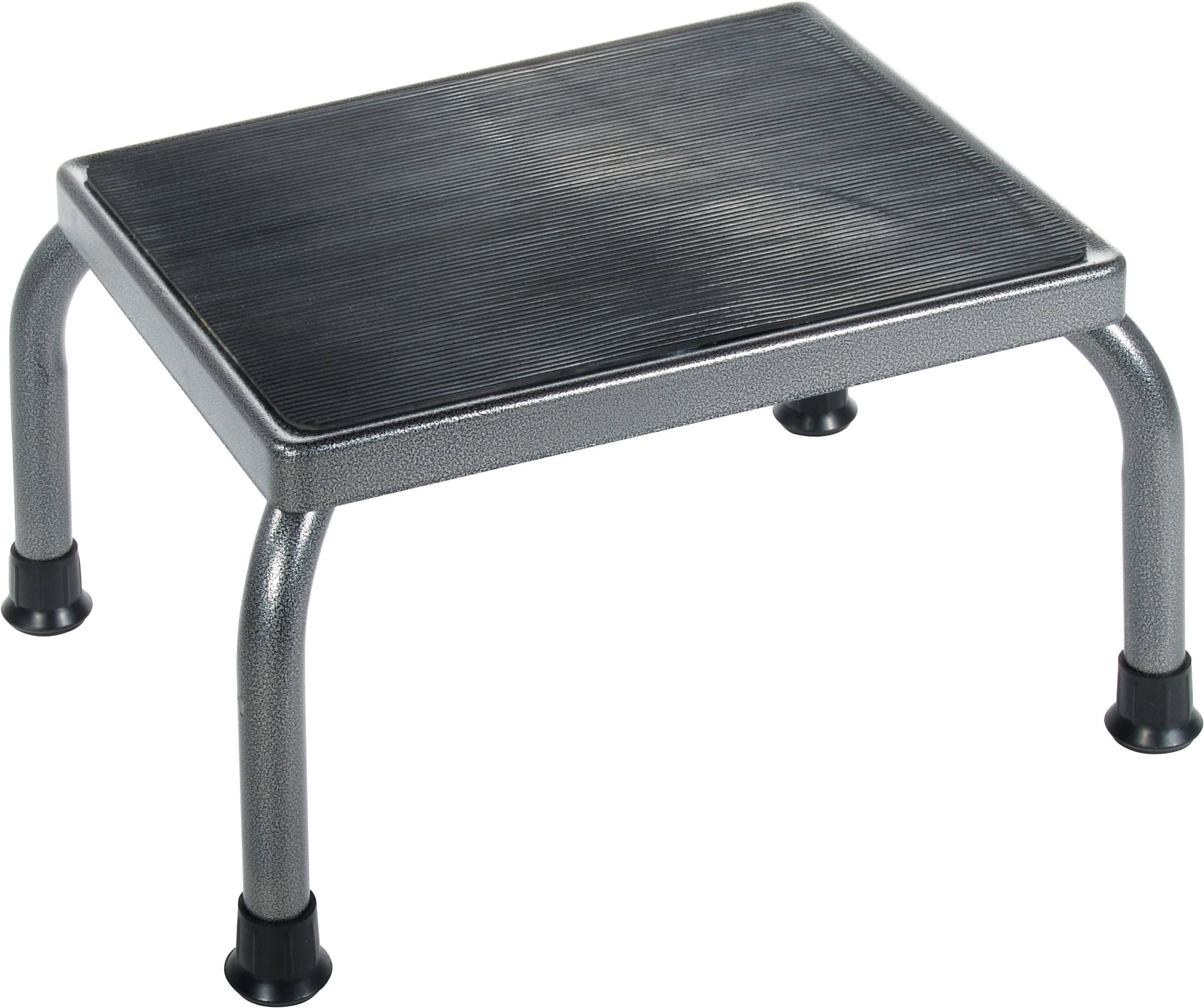 Drive Medical Footstool with Non Skid Rubber Platform, Silver vein - 2 count