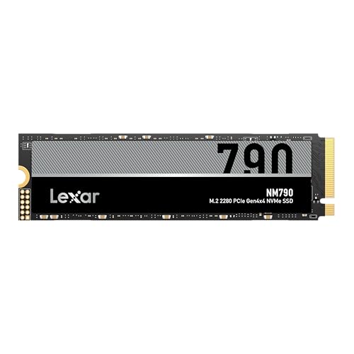 Lexar 2TB NM790 SSD with Heatsink PCIe Gen4 NVMe M.2 2280 Internal Solid State Drive, Up to 7400/6500 MB/s Read/Write, Compatible with PS5, for Gamers and Creators, Black (LNM790X002T-RN9NU)