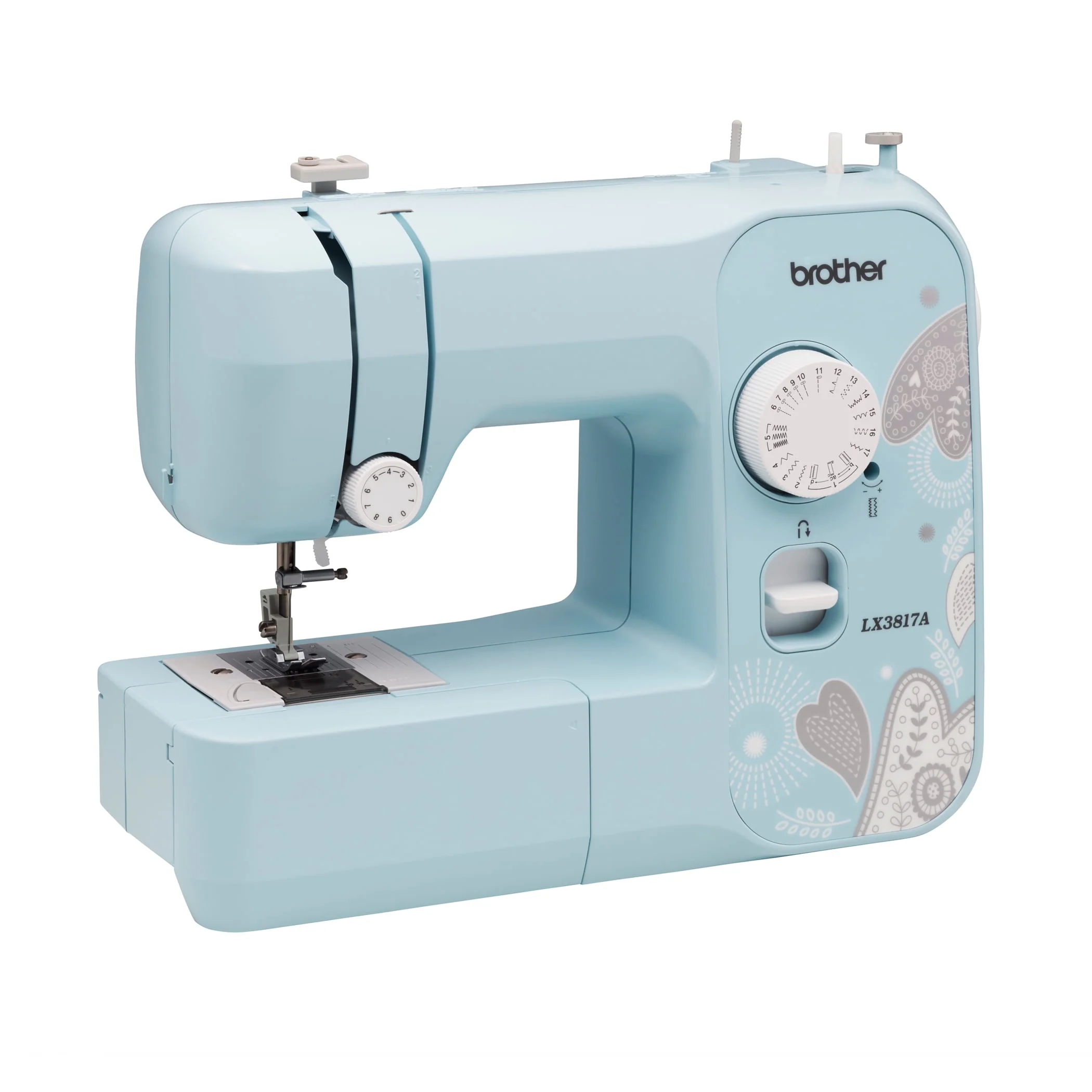 Brother LX3817 17-Stitch Portable Full-Size Sewing Machine, White