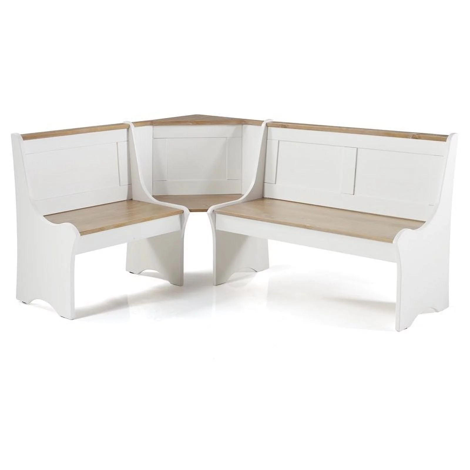 Linon Jackie Dining Nook Set in Antique White