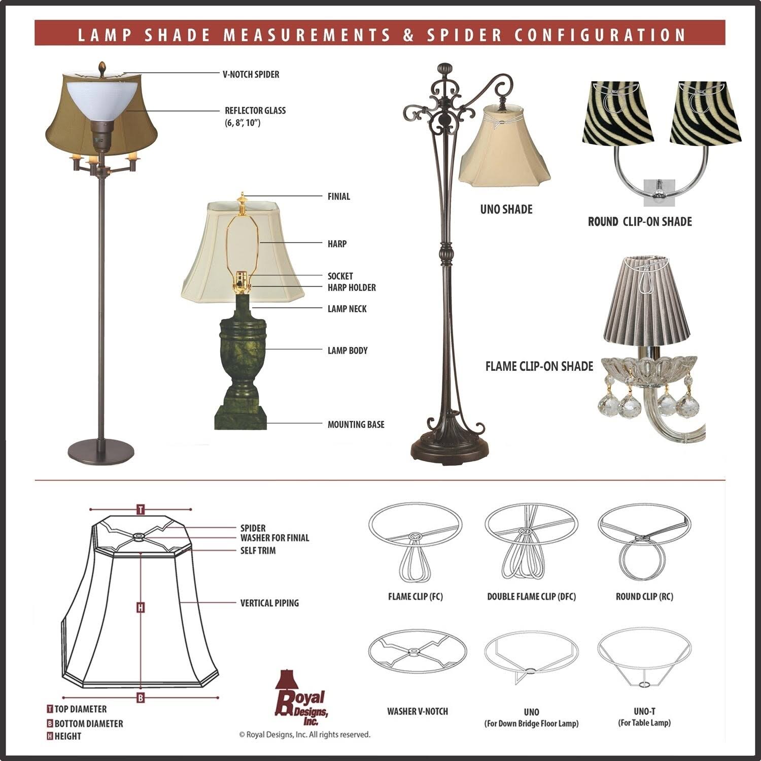 Royal Designs Bottom Outside Scallop Bell Black Lamp Shade, 6 x 12 x 10.25