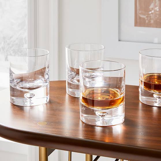 Carlisle Heavy Sham Double Old Fashioned, Set of 4, Clear