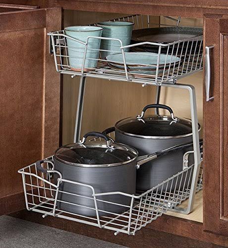 ClosetMaid 2-Tier Kitchen Cabinet Organizer, Nickel
