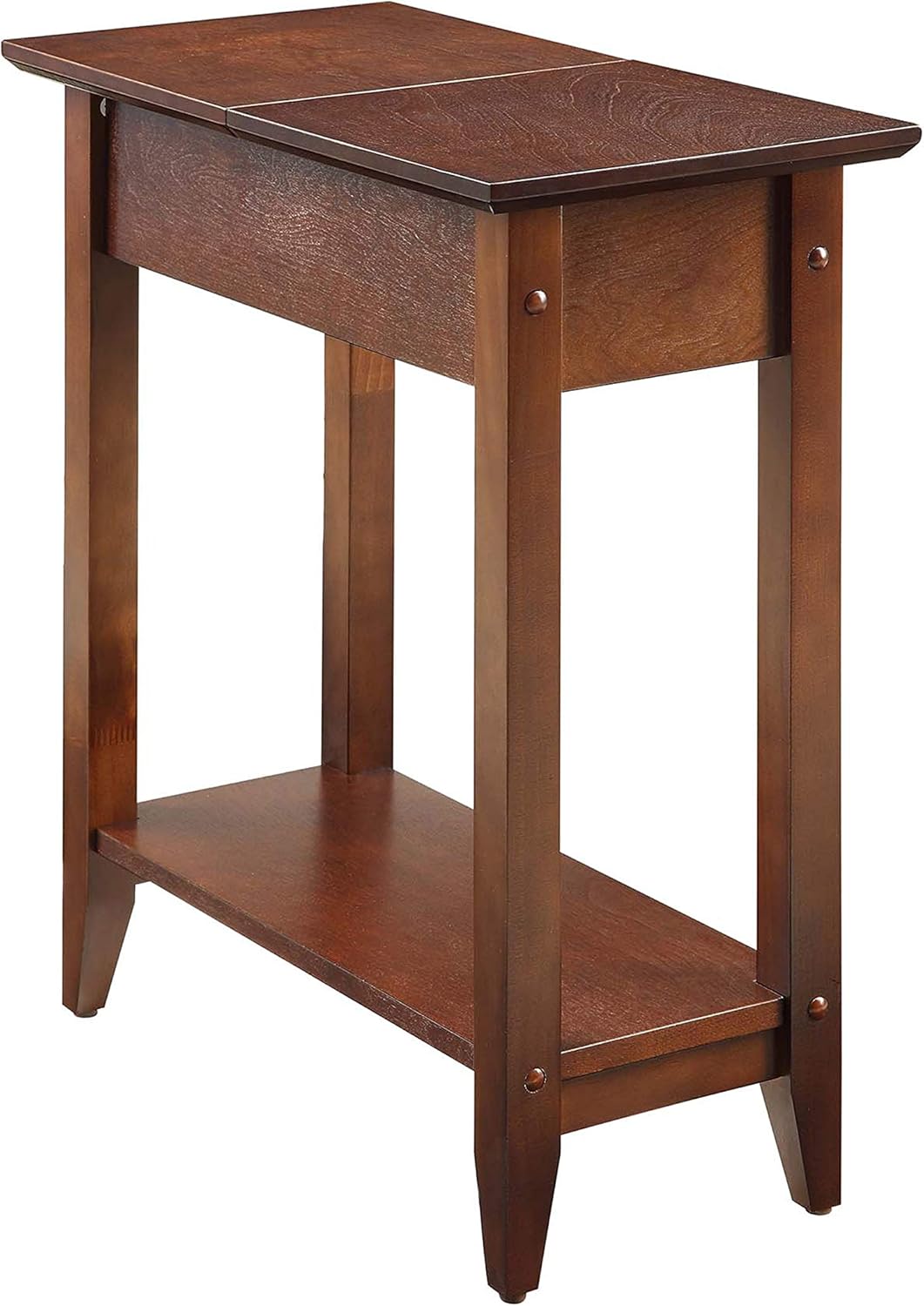 Convenience Concepts American Heritage Flip Top End Table, Dark Walnut