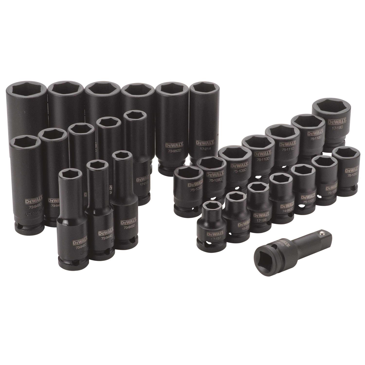 DeWalt 30 Piece 1/2 in Drive Combination Impact Socket Set DWMT19249 - Shop Hardware Tools Online Store