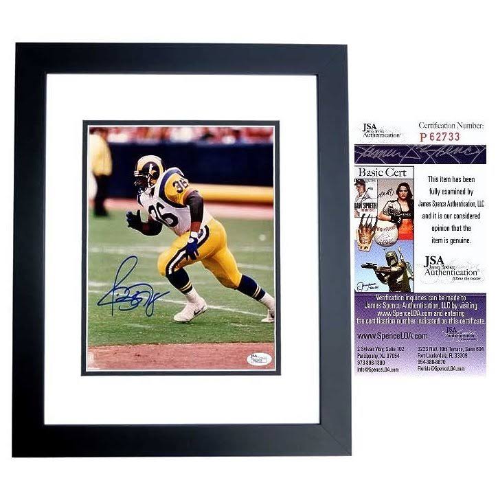Real Deal Memorabilia JBettis8x10-1BF-JSA Jerome Bettis Signed - Autographed St. Louis Rams 8 x 10 in. Photo Black Custom Frame