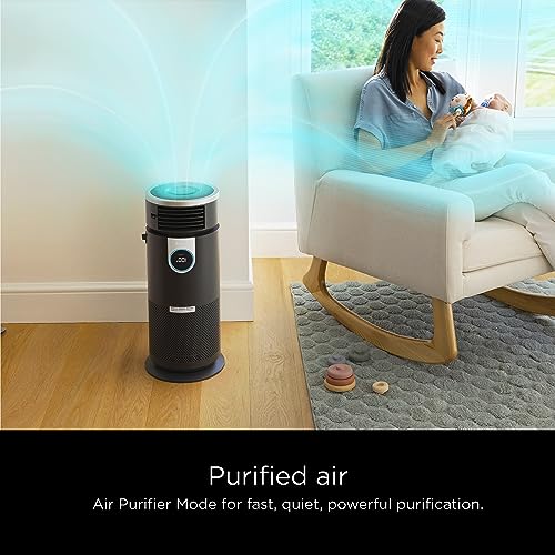 Shark 3 in 1 Air Purifiers for Home, Bedroom, or Office with HEPA Filter, Small Space Heater and Fan Combo, Covers up to 500 Sq Ft, Clean Sense Technology