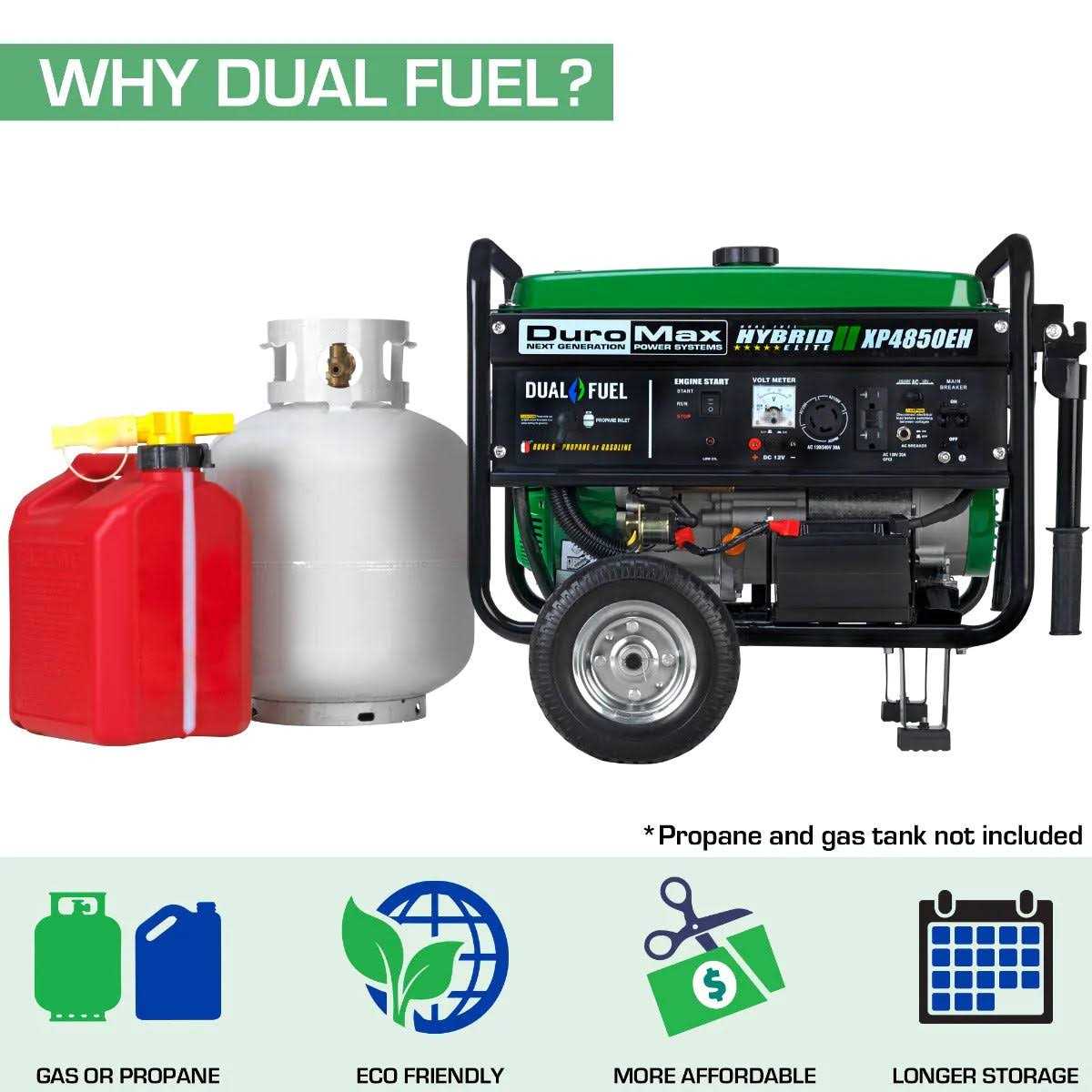 DuroMax XP4850EH Dual Fuel 4850 Watt Electric Start Portable Generator - Shop Hardware Tools Online Store