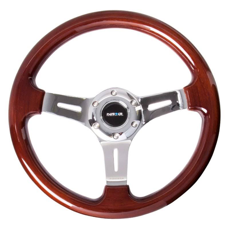 NRG Chrome 3 Spoke Center 330mm Classic Wood Grain Wheel Universal