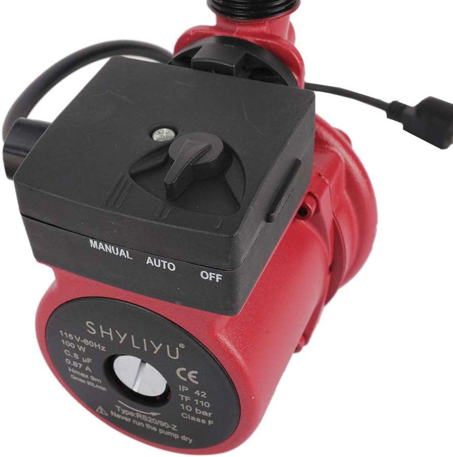 SHYLIYU Water Pressure Booster Pump Circulator Pump 115V/60Hz Hot Water Automatic Recirculating Pump 1 inch Outlet Pressure Booster Pump Cast Iron