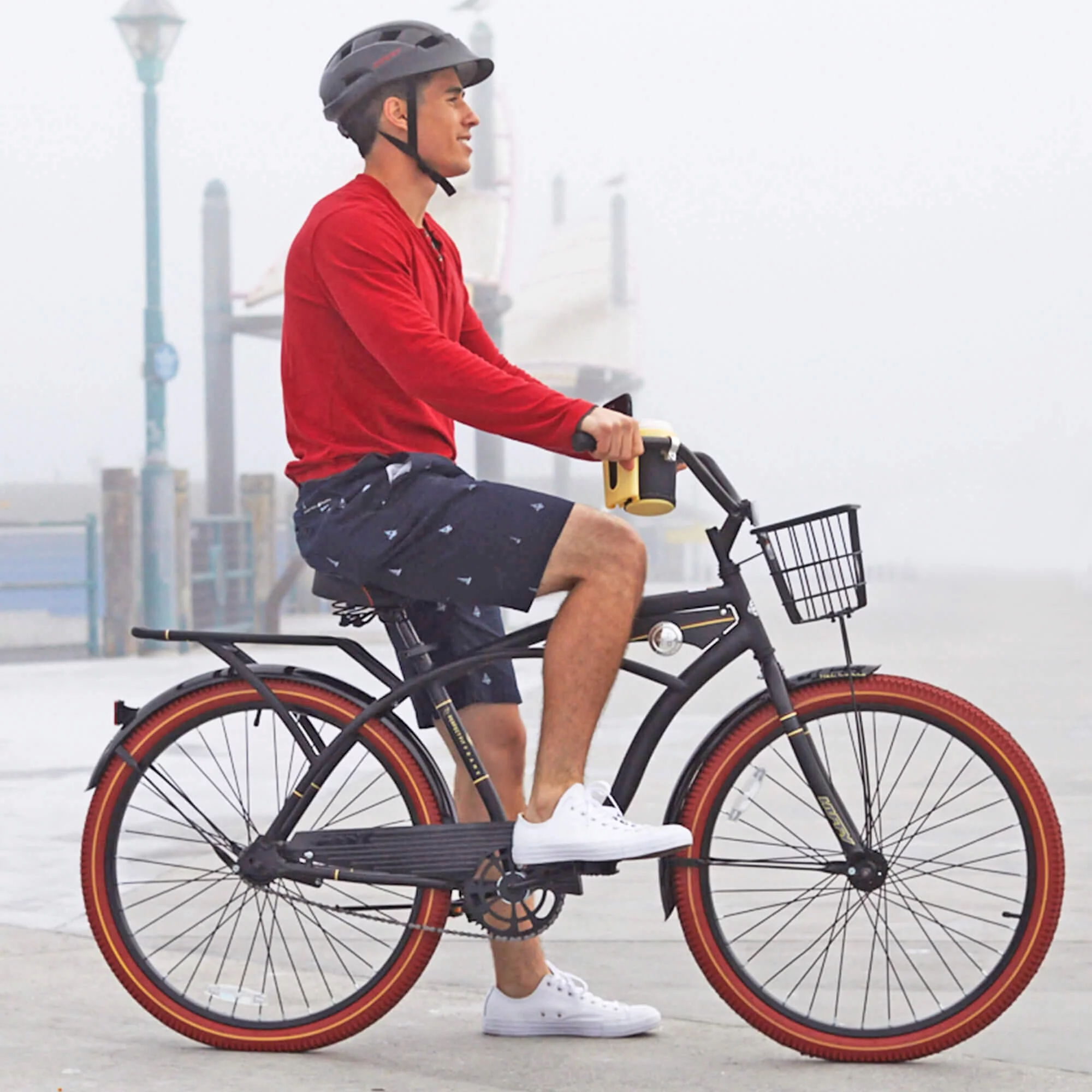 Huffy 26�� Nel Lusso Men's Cruiser Bike, Matte Black