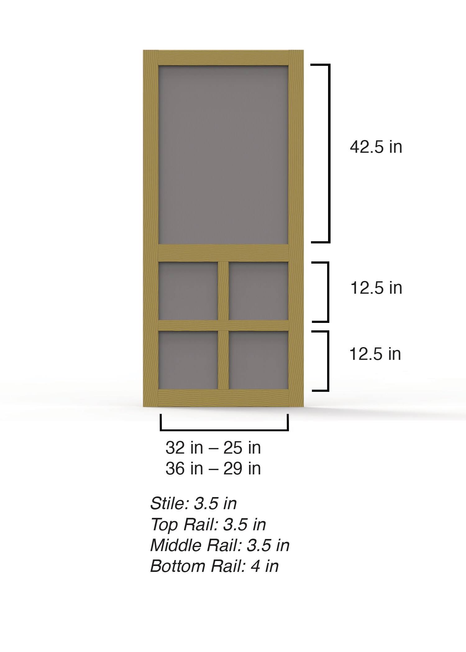 Screen Tight Summit 32-in x 80-in Wood Wood Frame Hinged Cross Bar Screen Door | WSUM32PT
