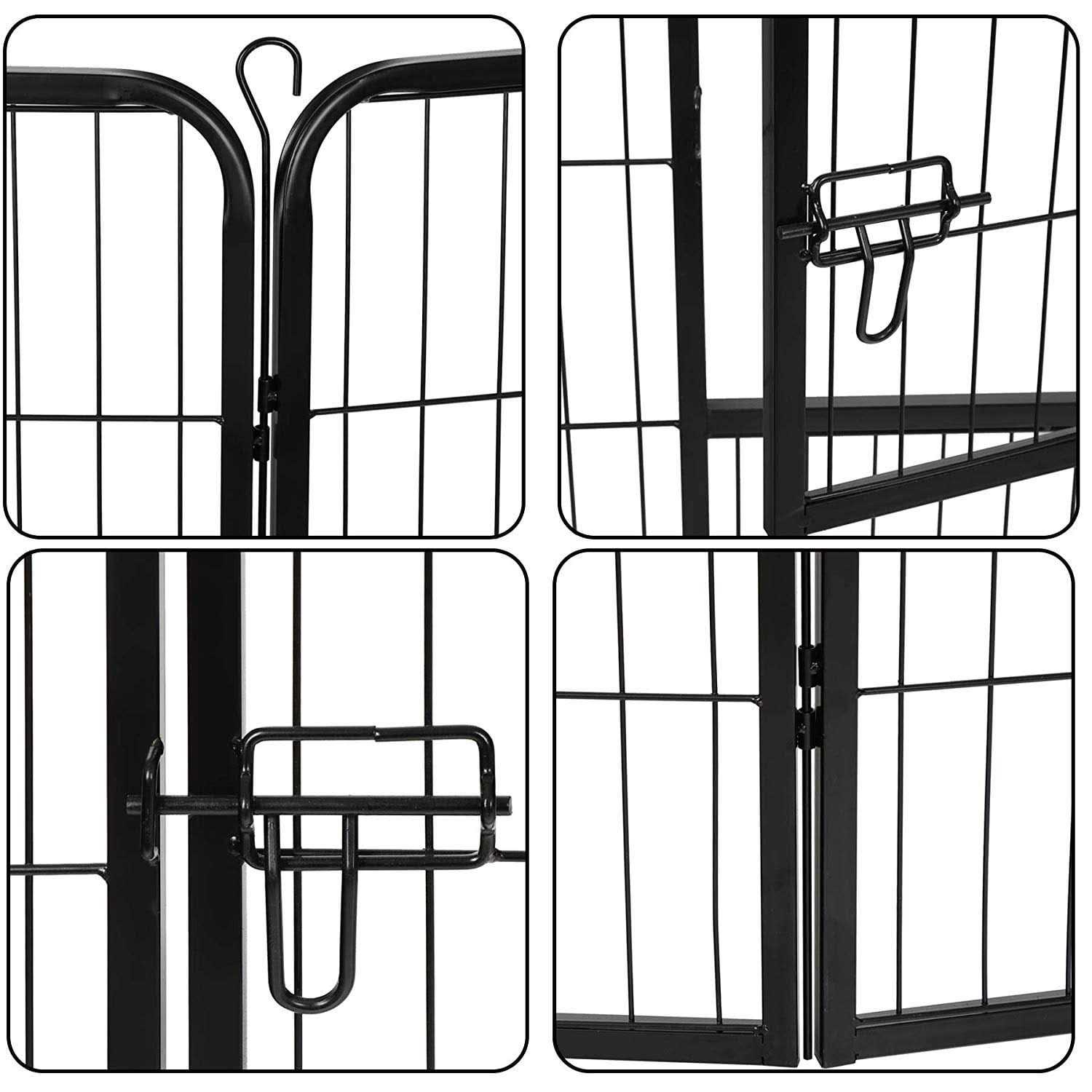 ZENSTYLE 39 Height Foldable Metal Exercise Pen &amp; Pet Playpen Puppy Cat Exercise Fence Barrier Playpen Kennel - Pet Supplies online store