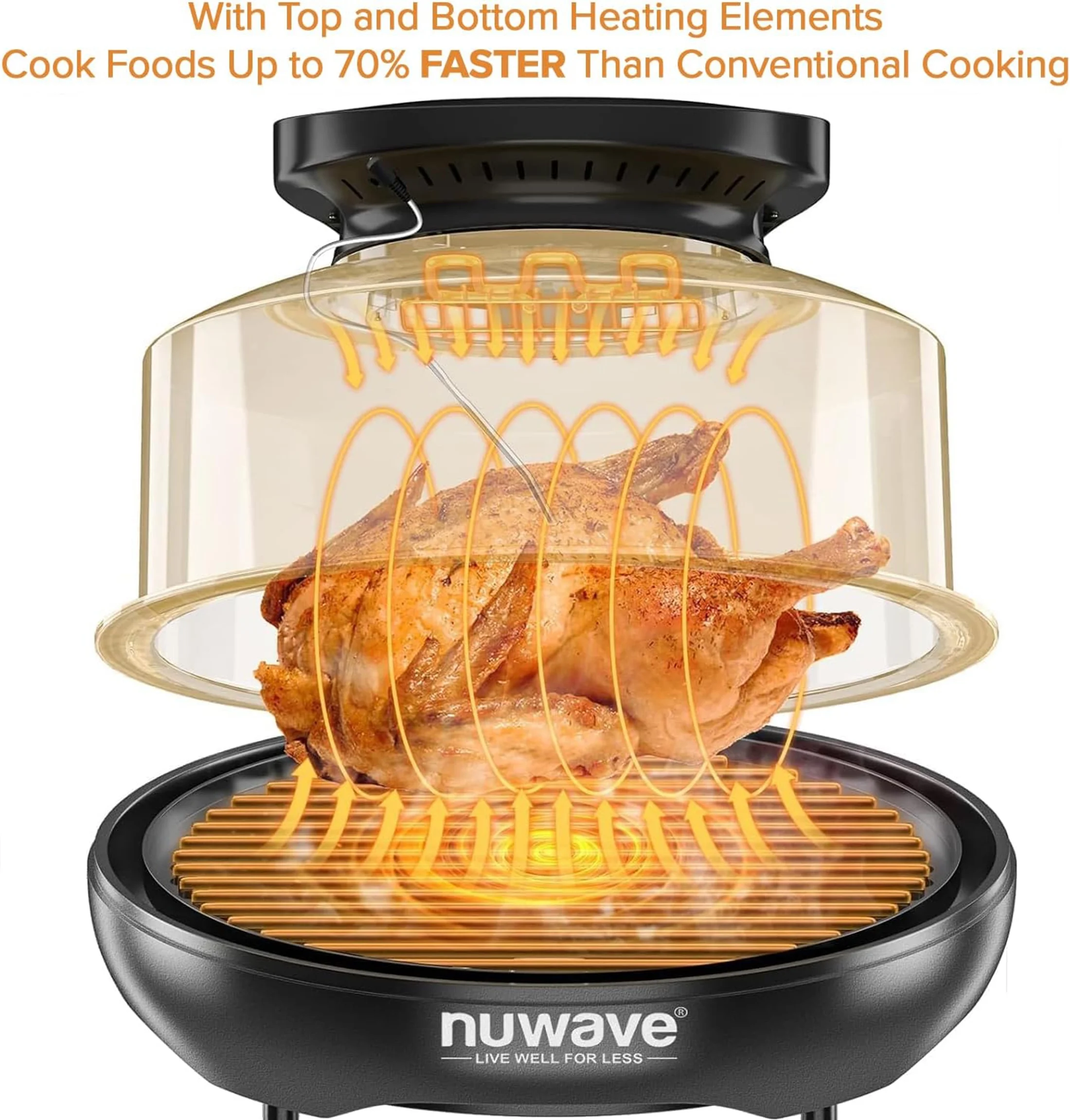 Nuwave  Primo Air Fryer Toaster Oven, New Countertop Toaster Oven Convection Top & Grill for Surround Cooking, Cook Frozen or Fresh, Broil, Bake
