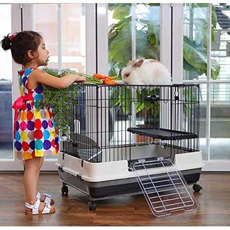 Large 2-Level Indoor Small Animal Pet Cage for Guinea Pig Ferret Chinchilla Cat Playpen Rabbit Hutch with Solid Platform &amp; Ramp, Leakproof Litter Tray - Pet Supplies online store
