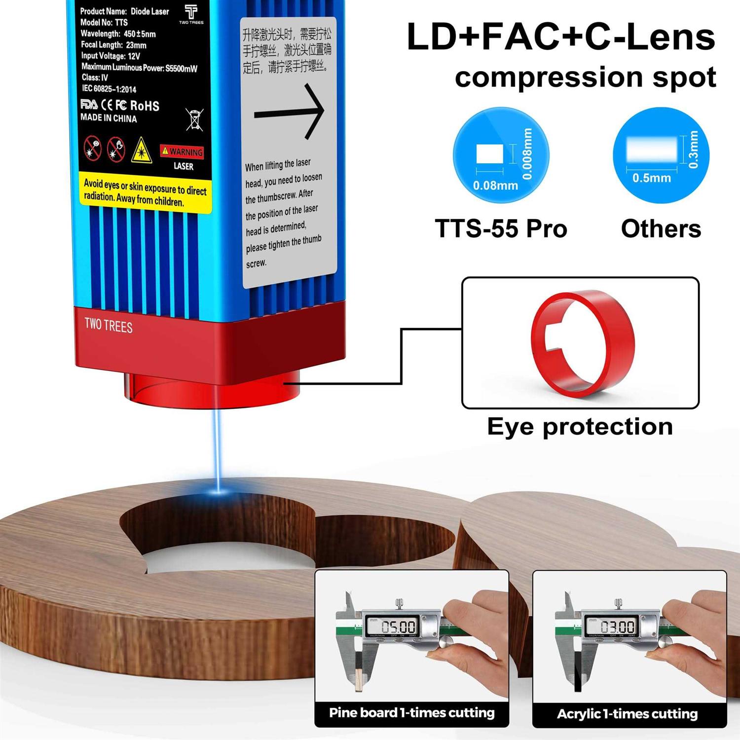 Twotrees TTS55 Pro Laser Engraver 40W Laser Engraving Machine 32 Bit Motherboard - Shop Hardware Tools Online Store
