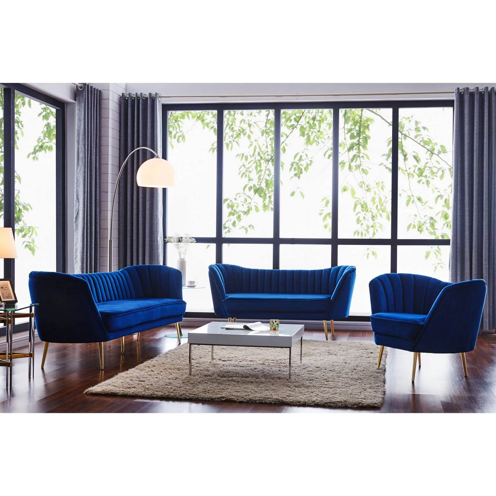 Meridian Furniture Margo Cream Velvet Loveseat