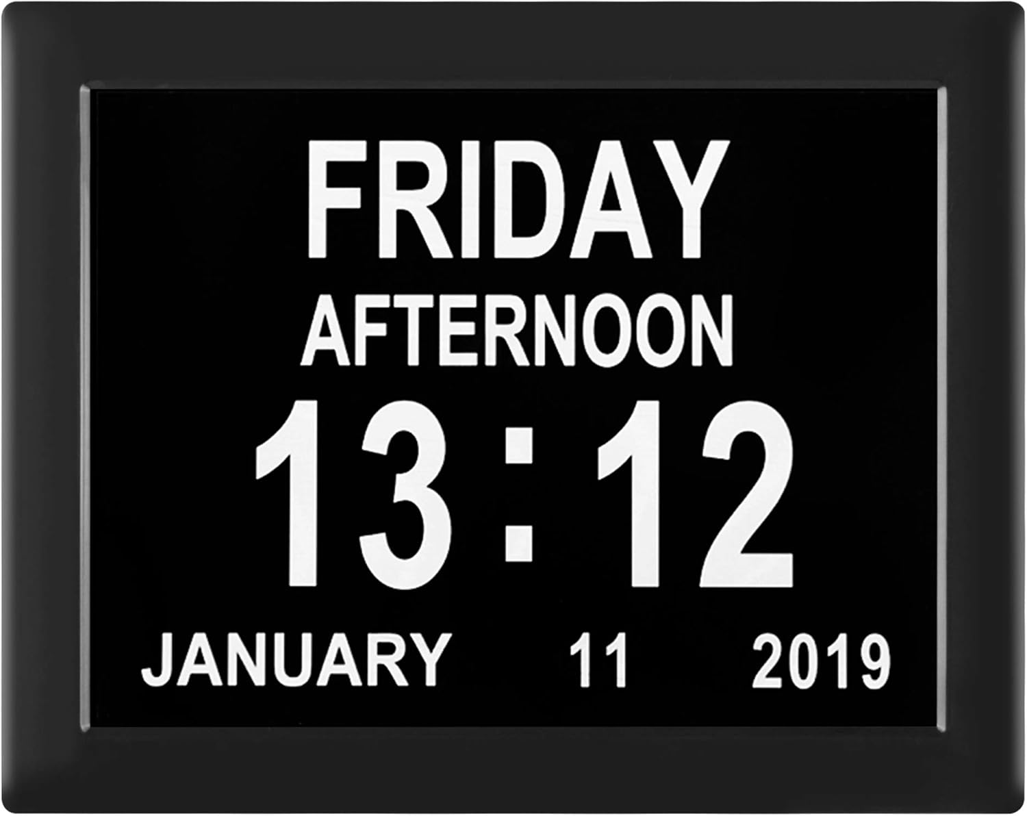 [Newest Version] 8-Inch Dementia Clock Digital Calendar Clock - 8 Alarm Options,Extra Large Non-Abbreviated Day & Month for Vision Impaired, Alzheimer,Elderly, Memory Loss