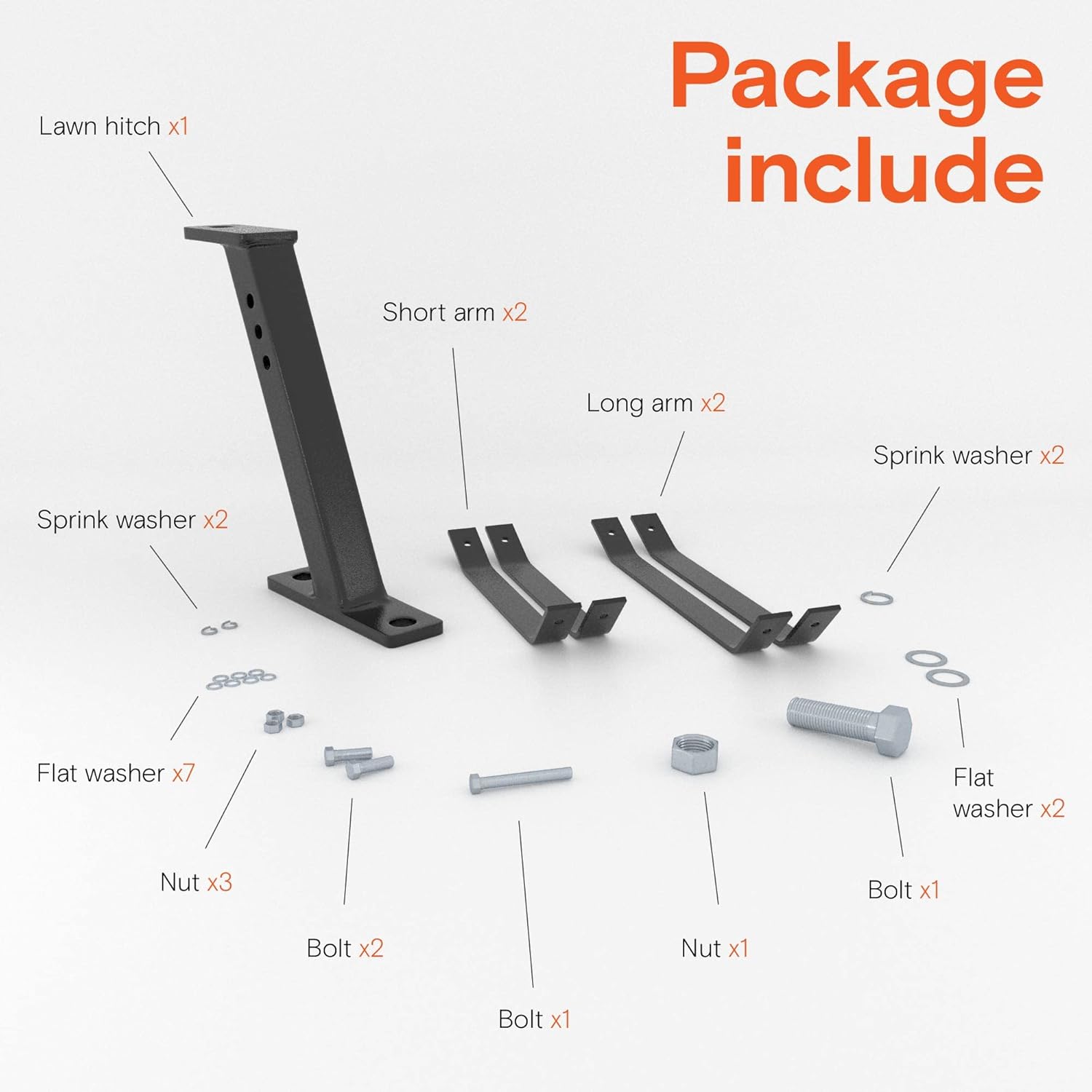 Lawn Mower Tractor Hitch - ZTR Riding Garden Tractor Lawnmower Trailer Attachment Hi-Hitch Tow Kit Extension Parts & Accessories for Cub Cadet John Deere Husqvarna and More Pack of 2