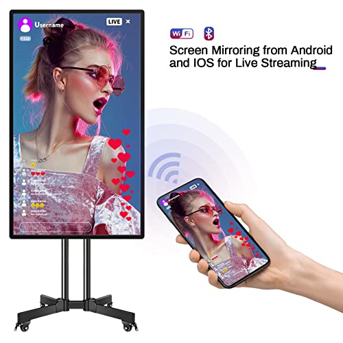 Smart Board, 49 Inch Digital Electronic Whiteboard and Smartboard for Classroom, Screen Mirroring for Live Streaming, Digital Signage Displays and Player for Advertising(Board Only)
