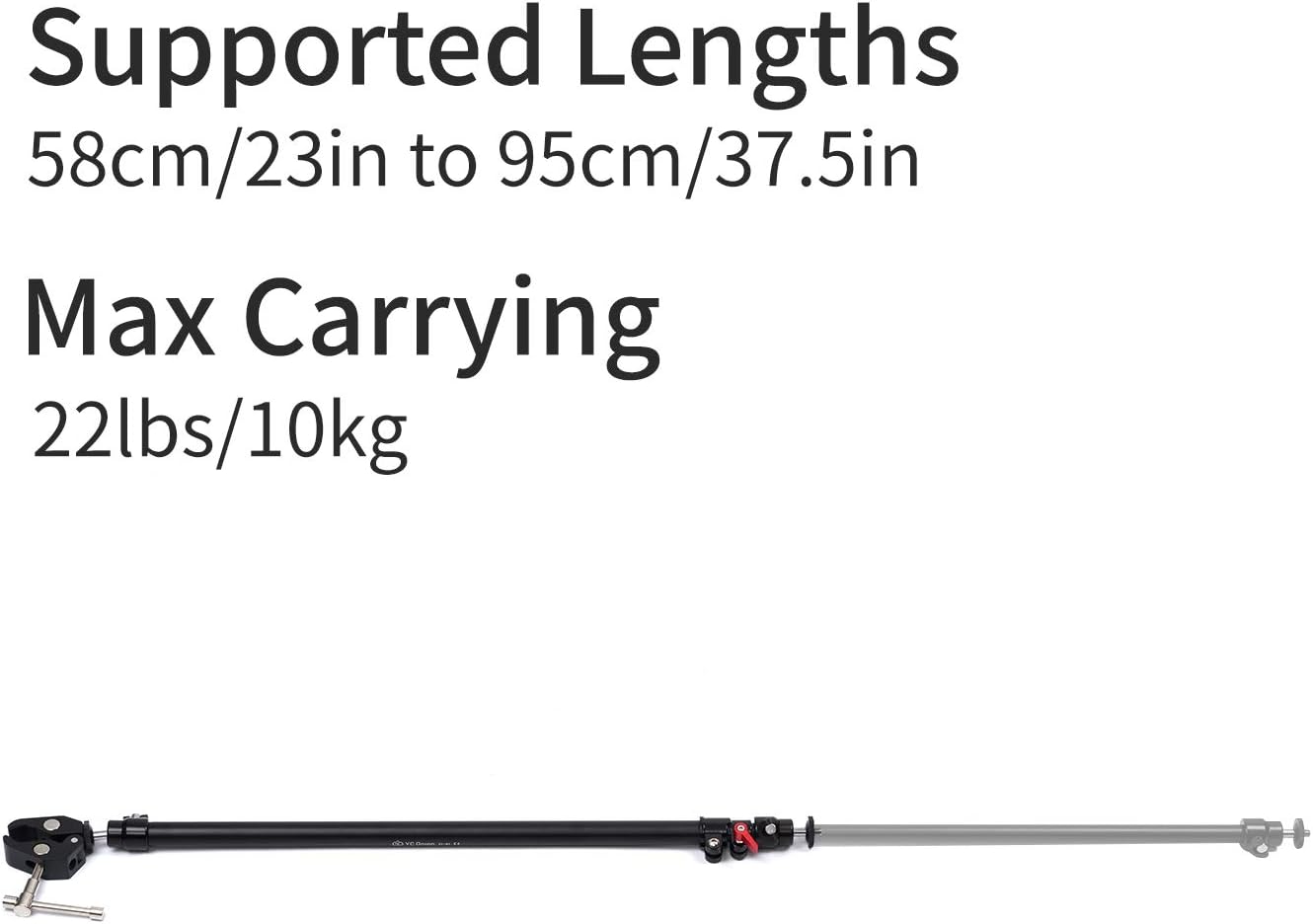 YC Onion Camera Slider Support Arm Stabilizer, Tripod Support Arms for Increasing Stability, Lightweight, Adjustable Length (2 Arms in)