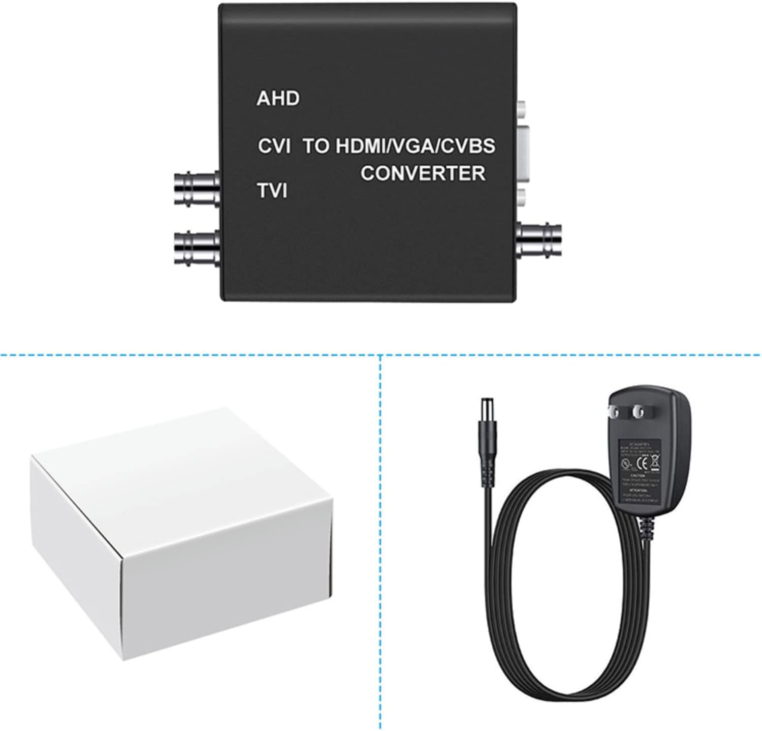 PEGATISAN 4K TVI/AHD/CVI to HDMI/CVBS/VGA Video Converter Support 1ch 720P/1080P/3MP/4MP/5MP/8MP Camera Input, 1ch BNC Loop Out for Monitor or DVR,1ch HDMI@1080p@60Hz / VGA@1080p@ /CVBS Output