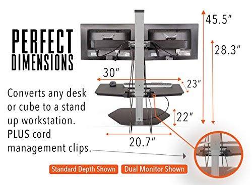 Stand Steady Winston Workstation Triple Monitor Mount Sit-Stand Desk (Innovative WNST-3) | Three Monitor Standing Desk Workstati