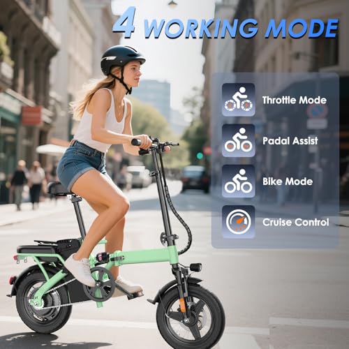 E14 Electric Bike for Adults 500W Motor, Folding Ebike 14" Adults Electric Bicycles, 48V 13Ah Removable Battery UL 2849 Certified, 25 Miles PAS Range