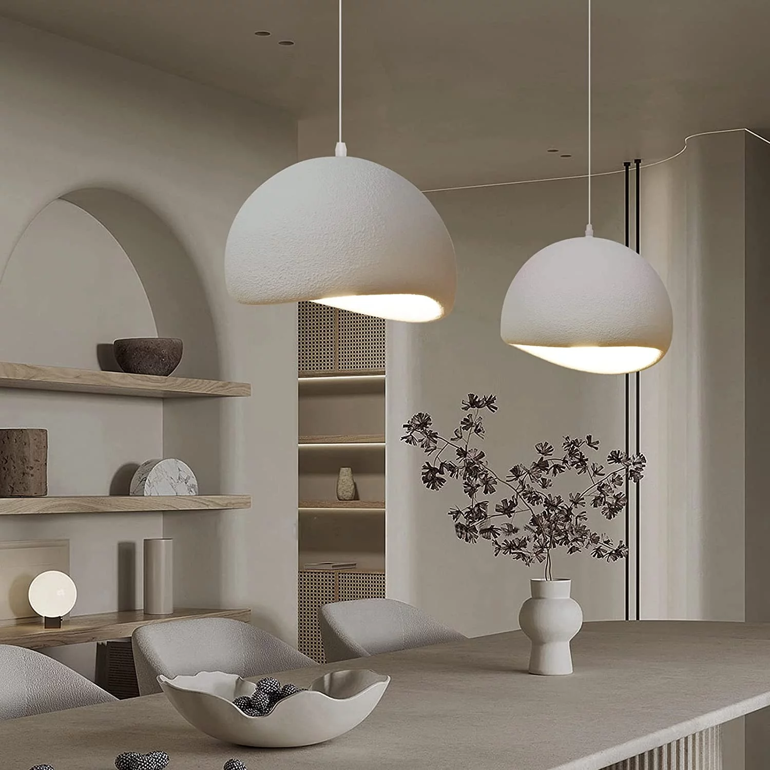 Arturesthome Nordic Japandi Living Room Handmade Oval Resin Chandelier Lamp