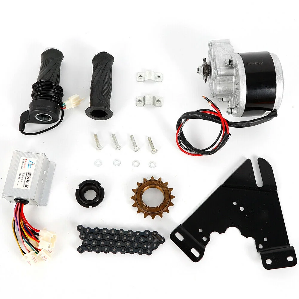 ZhdnBhnos 24V 250W Electric Bicycle Conversion Kit E-Bike 16-28inch Wheel Motor Kit with Chain Motor Controller Freewheel