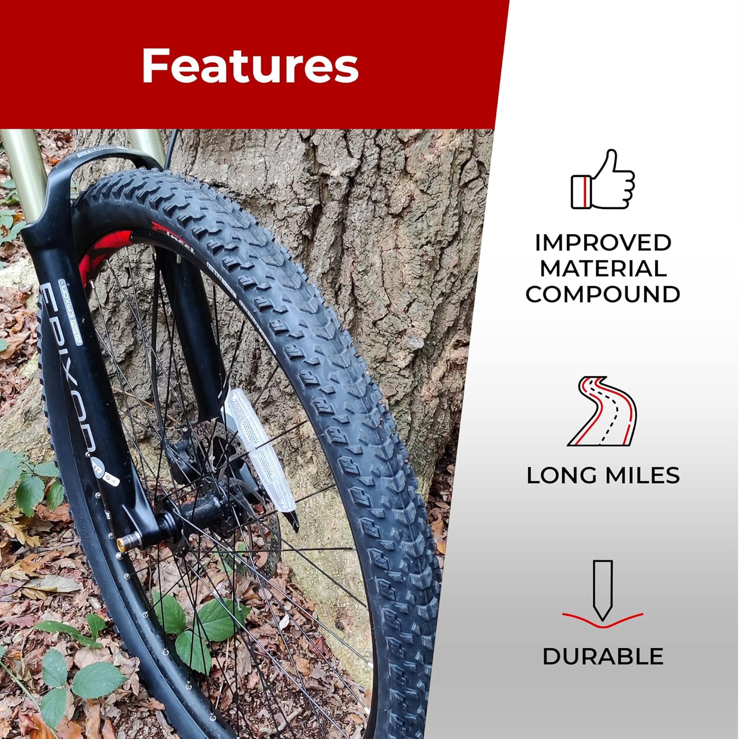 Fincci Pair 27.5 x 2.10 Inch 54-584 Foldable Tires for Road Mountain MTB Mud Dirt Offroad Bike Bicycle - Pack of 2 Pack of 2