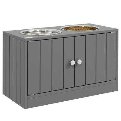 PawHut Large Elevated Dog Bowls with Storage Cabinet Containing Large 44L Capacity - Pet Supplies online store