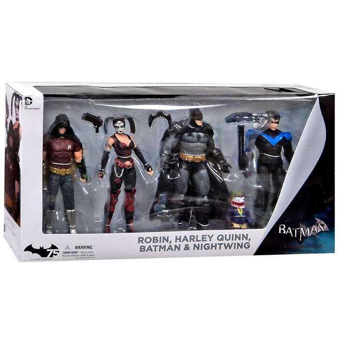 Arkham City Harley Quinn Batman Nightwing u0026 Robin Action Figure 4-