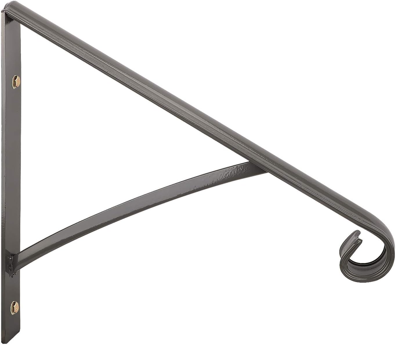 Single Step Handrail ,Black Handrail Railings 1 Step Handrail Metal Wrought Iron Handrail , Handrail Railings for Steps Porch Single Step handrail（Gray） Pack of 2