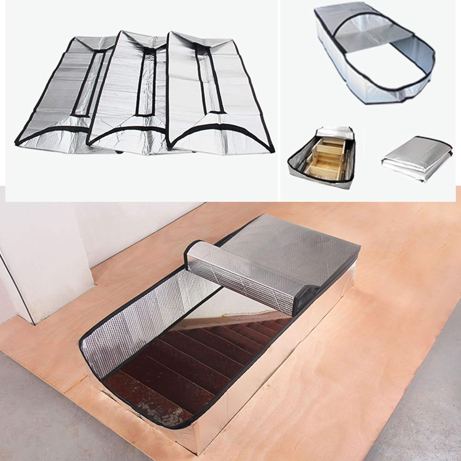 SOKINGCOVER Attic Door Insulation Cover,Attic Staircase Insulation Cover-30"X60"X11"-R Value 15.4, Super Thick Fireproof Attic Staircase Insulation Pack of 2