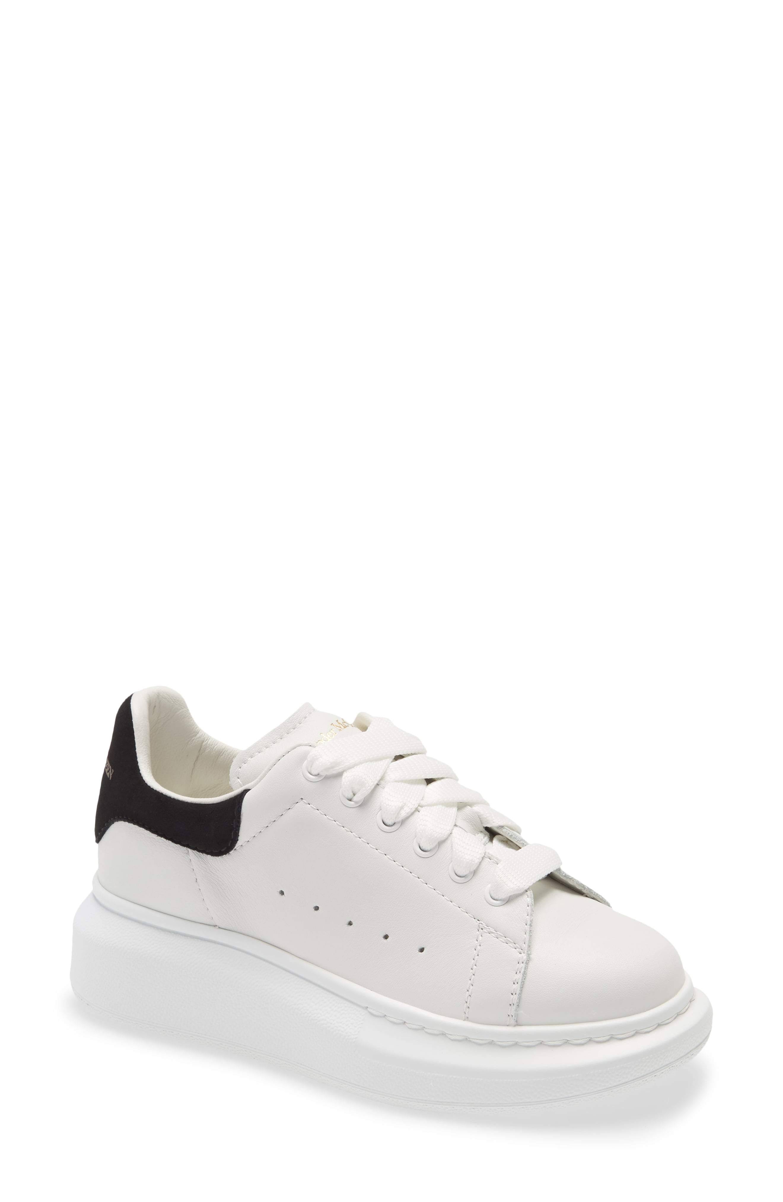 Alexander McQueen Kid&s Oversized Lace-Up Leather Trainers - White Black - Size 13 (Child)