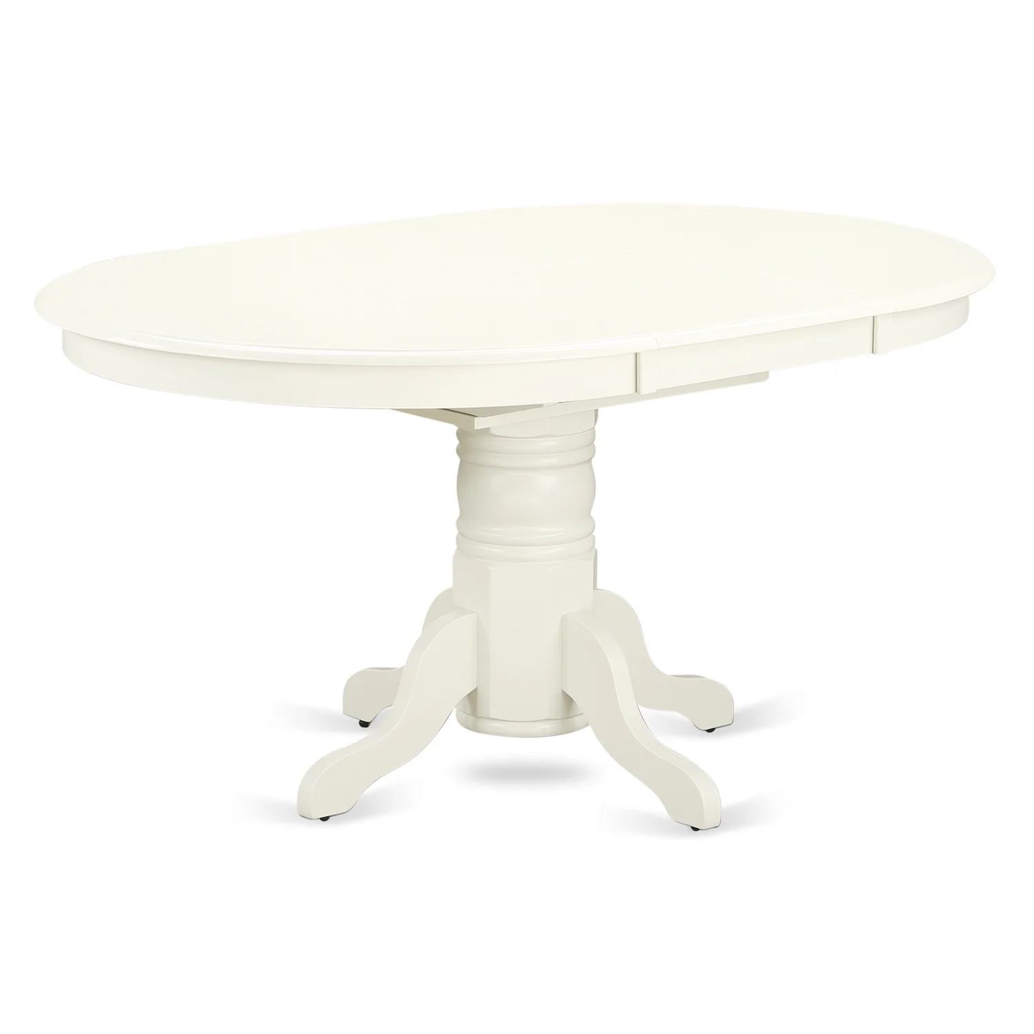 HomeStock Bohemian Bliss 5Pc Dining Set Includes An Oval Dinette Table With Butterfly Leaf And Four Parson Chairs With Baby Blue Fabric, Linen White Finish