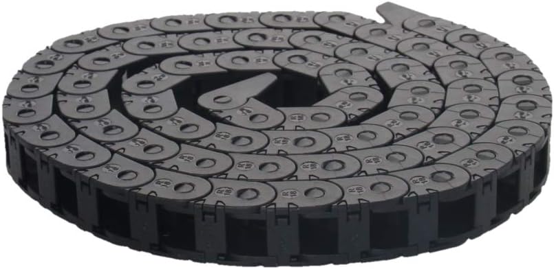 Fielect Drag Chain Cable Carrier Open Type with End Connectors R100 35X100mm 1 Meter Plastic for Electrical CNC Router Machines Black 1Pcs
