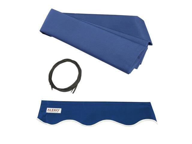 Aleko Retractable Patio Awning 12 x 10 ft Deck Sunshade Blue Color
