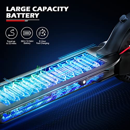 MoNiBloom E-Scooter Electric Kick Scooter w/LED Display and Bluetooth APP, Portable Folding Commuting Scooter for Adults & Teens
