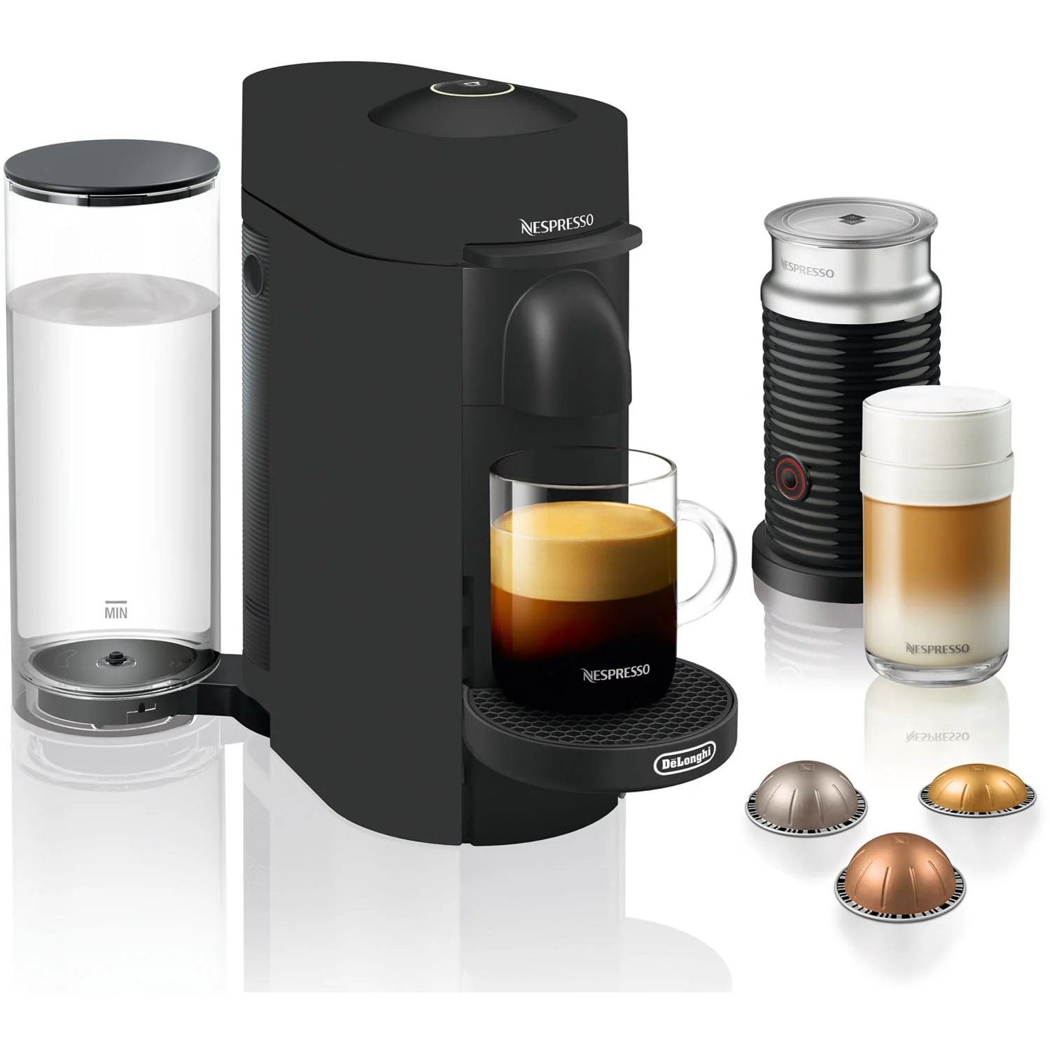 Nespresso Vertuo Plus Coffee and Espresso Machine by De'Longhi with Aeroccino, Limited Edition, Black Matte