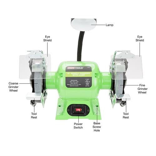 Great Neck 80058 6x22 Bench Grinder with Lamp